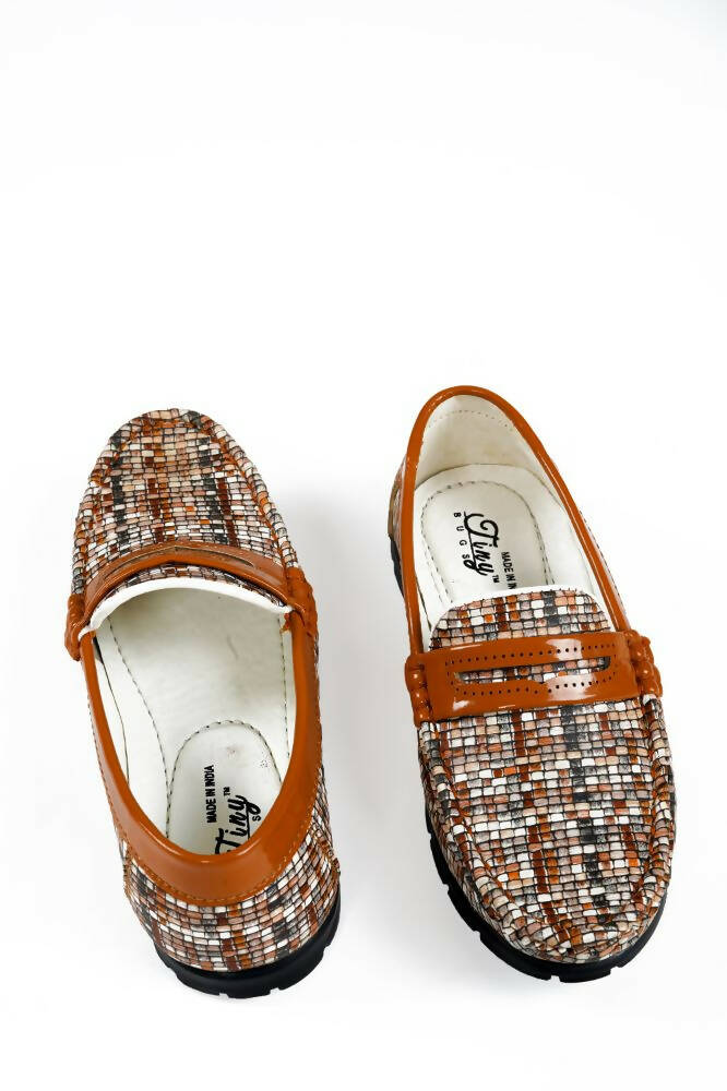 Tiny Bugs Boys Printed Slip On Loafers - Tan - Distacart