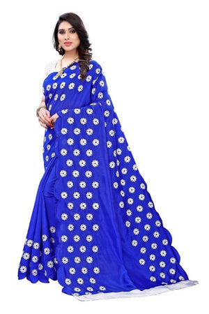 Vamika Zoya Silk Embroidered Blue Sarees
