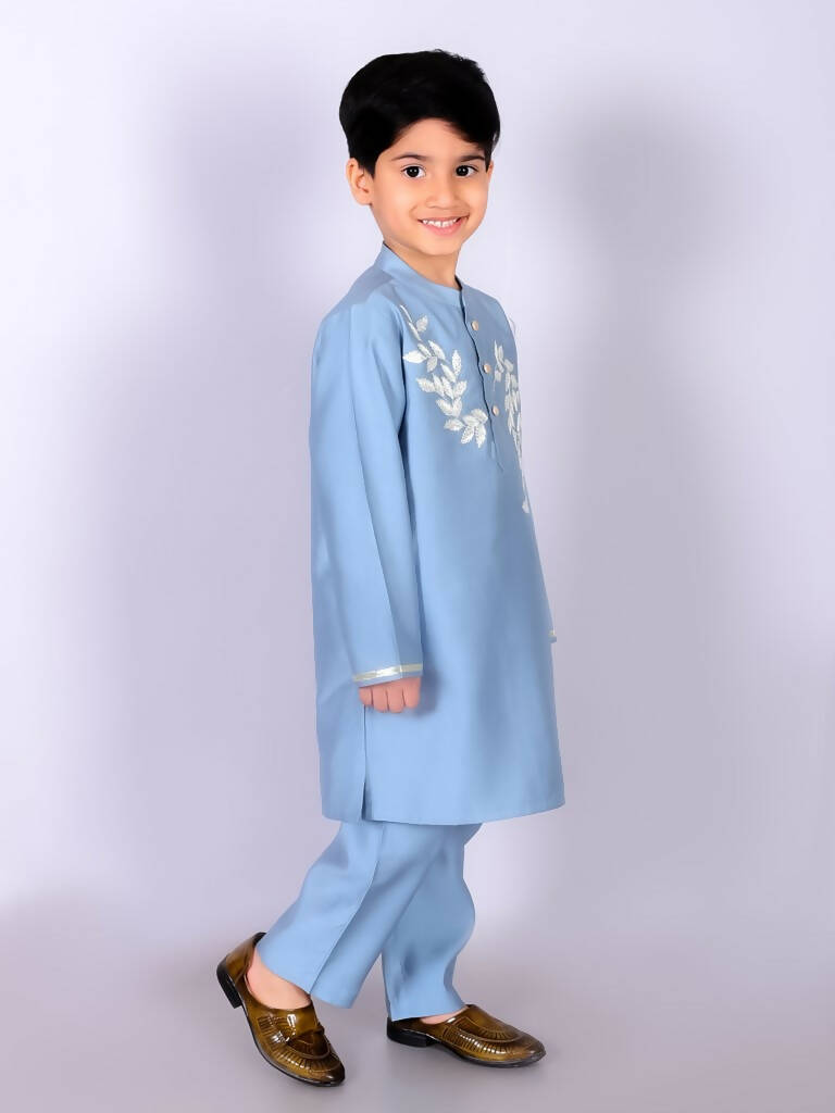 Lil Drama Ethnic Boys Blue Kurta with Pant set - Distacart