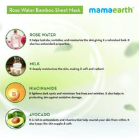 Thumbnail for Mamaearth Rose Water Bamboo Sheet Mask with Rose Water & Milk