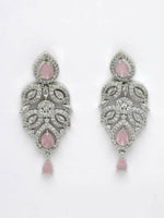 Thumbnail for NVR Women Silver Plated & Pink Cz Stone Handcrafted Jewellery Set - Distacart