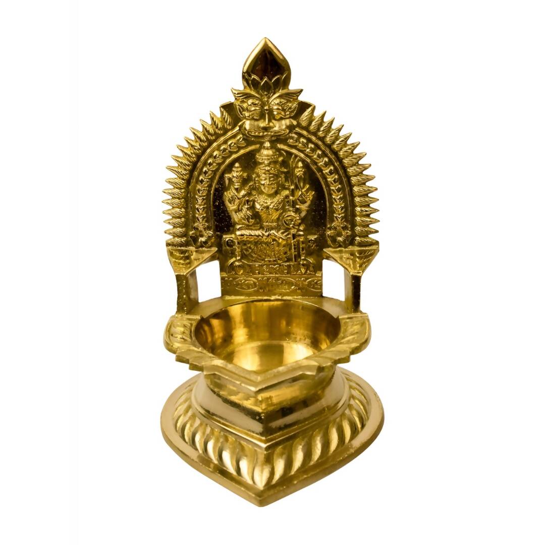 Spillbox Gold-Toned Brass Karumbu Kamachi Diya Pooja Essential - Distacart