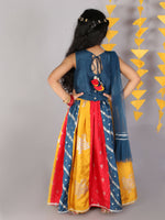 Thumbnail for Lil Drama Girls Choli Ghaghra & Dupatta Set - Teal Blue - Distacart