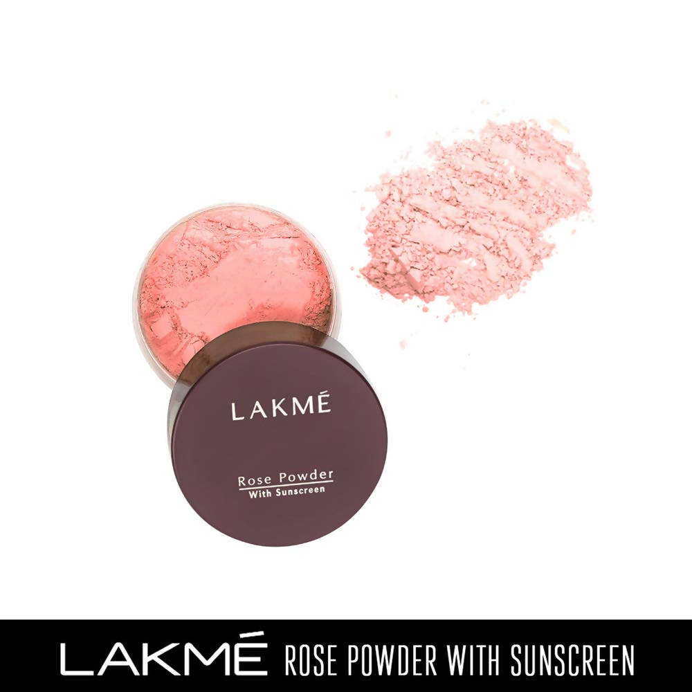 Lakme Rose Face Powder With Sunscreen - Warm Pink - Distacart