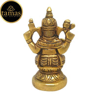 Thumbnail for Tamas Brass Handmade Vinayakmoorti Ganesha Statue (Golden) - Distacart