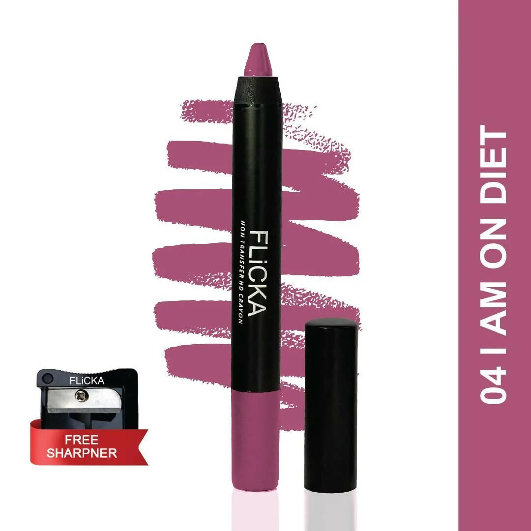 FLiCKA Lasting Lipsence Crayon Lipstick 04 I Am On Diet - Light Pink - Distacart