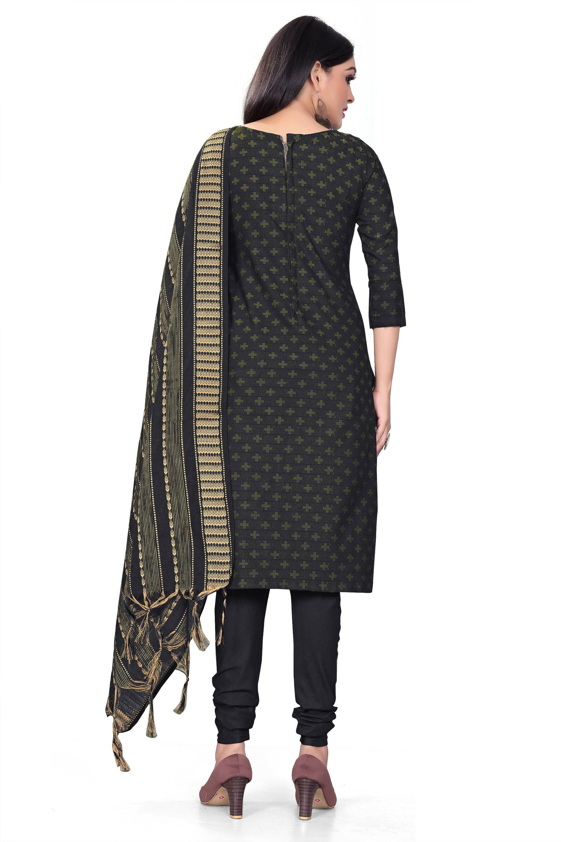 Blue Cotton Jacquard Woven Unstitched Dress Material - Amara - Distacart