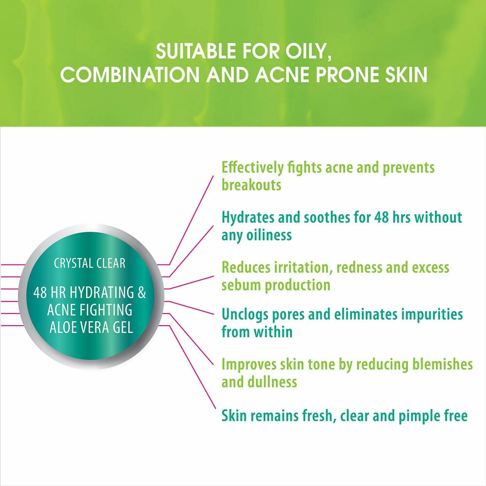 Iba Crystal Clear 48 HR Hydrating and Acne Fighting Aloe Vera Gel - Distacart