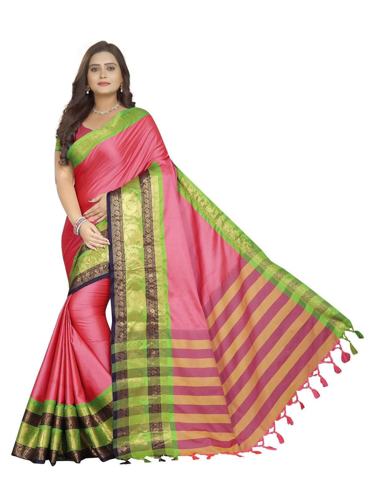Vamika Banarasi Silk Pink Weaving Saree