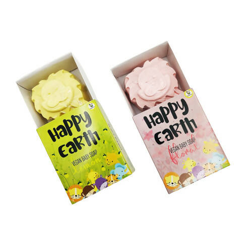 Cuddle Care Happy Earth Vegan Baby Soap for Infants- Pink & Yellow - Distacart