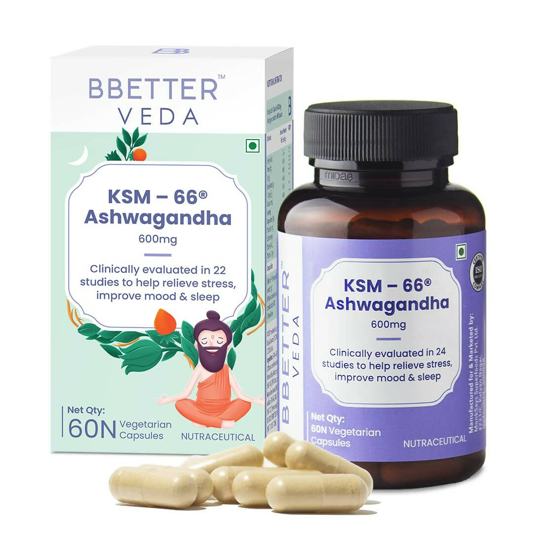 BBETTER Veda KSM 66 Ashwagandha Capsules - Distacart