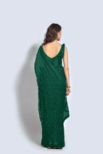 Thumbnail for Malishka Women's Green Georgette Sequence Embroidery Saree With Blouse Piece - Distacart