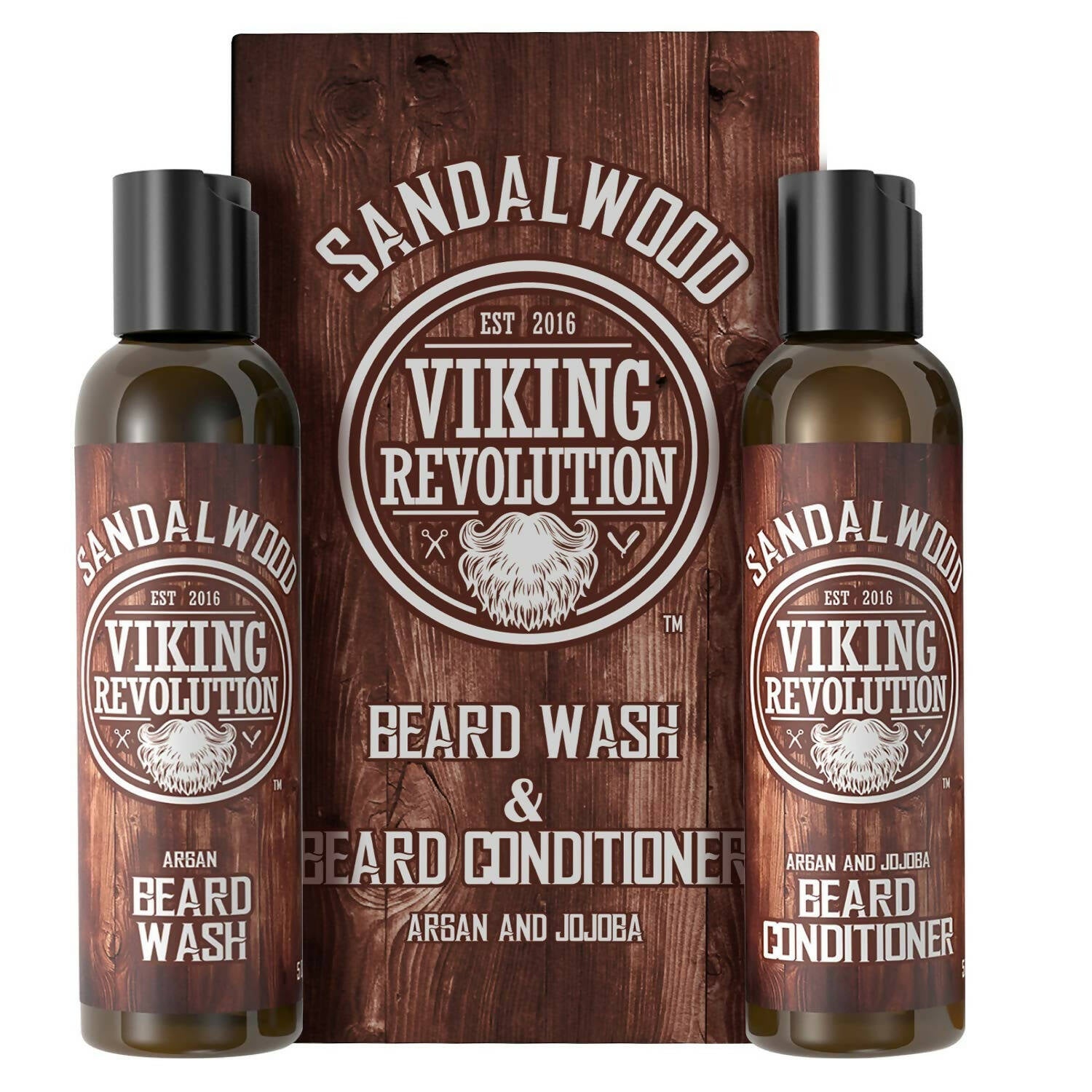 Viking Revolution Sandalwood Beard Wash and Beard Conditioner Combo - Distacart