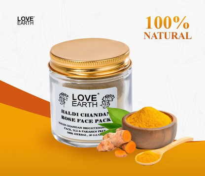 Love Earth Haldi Chandan Rose Face Pack - Distacart