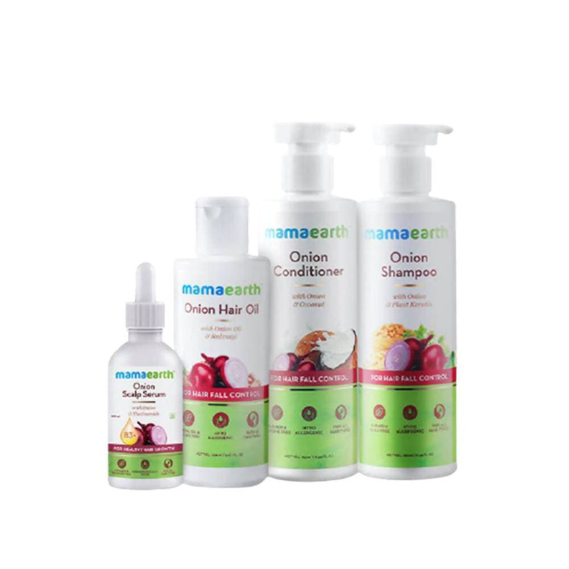 Buy Mamaearth Onion Conditioner + Hair Mask + Hair Oil + Hair Serum For Hair  Fall Control Online at Best Price | Distacart
