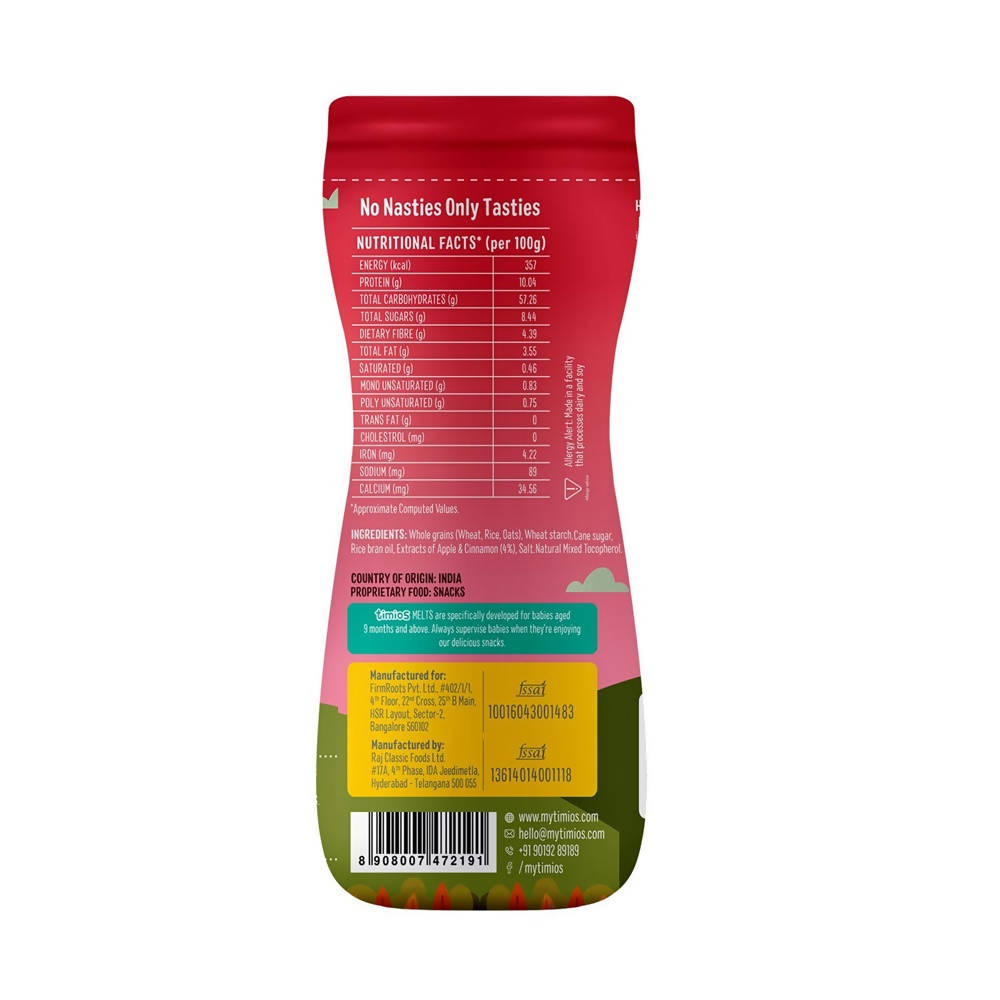 Timios Melts Apple And Cinnamon Finger Food For Babies 50 gm