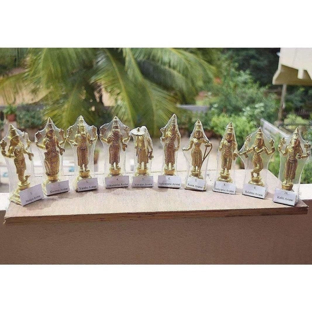 Dasavathara 10 Avathara's of Lord Vishnu-Brass Statue Set - Distacart