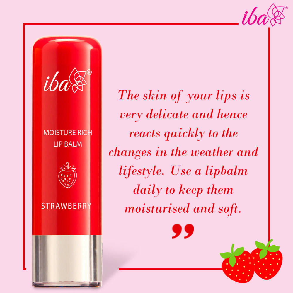Iba Moisture Rich Lip Balm - Strawberry - Distacart