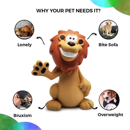 Goofy Tails Latex Dog Toys Lion - Distacart