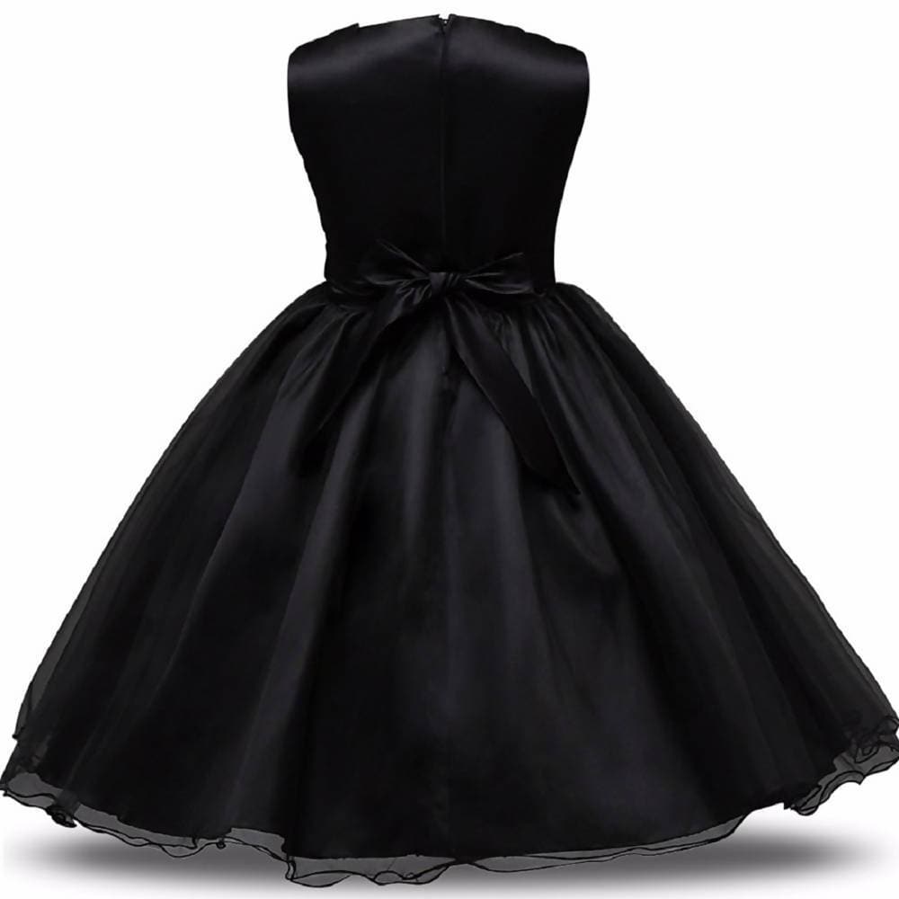Asmaani Baby Girl's Black Color Satin A-Line Maxi Full Length Dress (AS-DRESS_22045) - Distacart