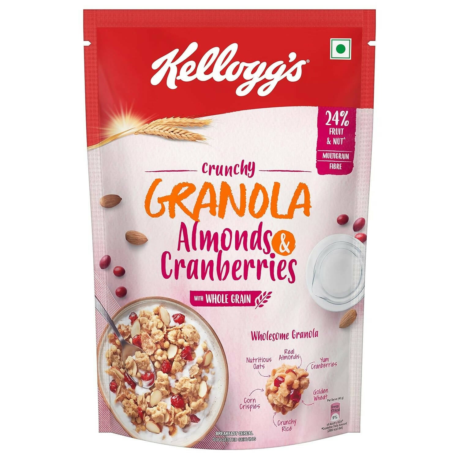 Kellogg's Crunchy Granola Almonds & Cranberries - Distacart