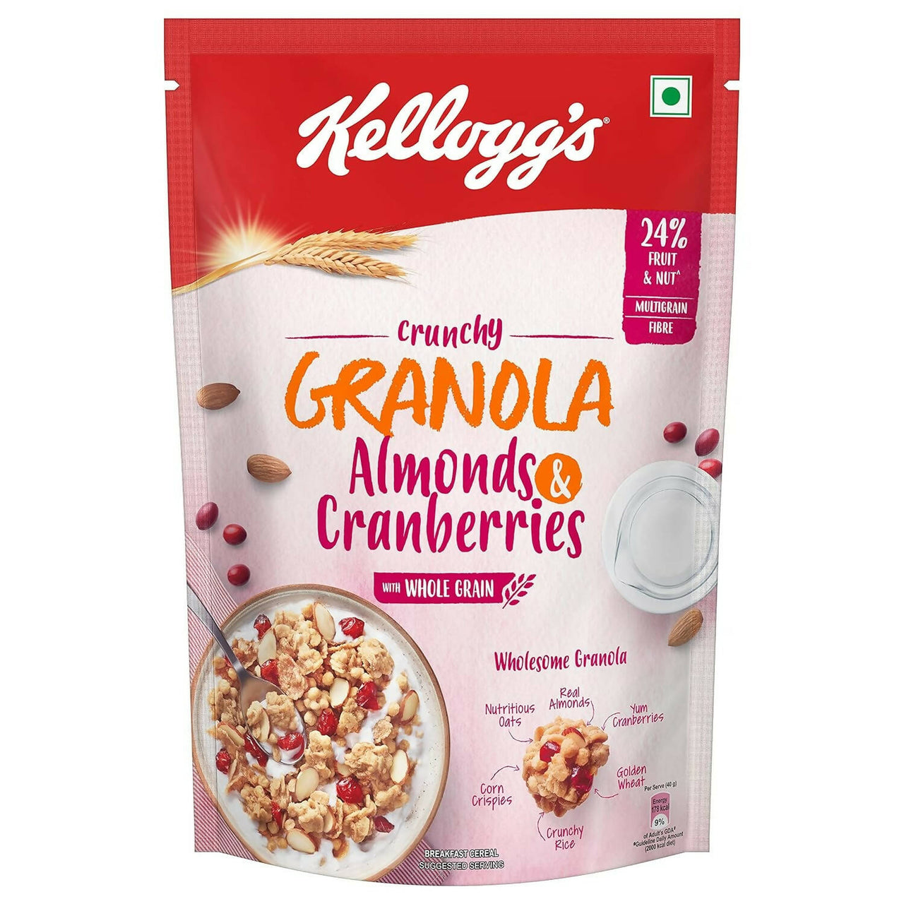Kellogg's Crunchy Granola Almonds & Cranberries - Distacart