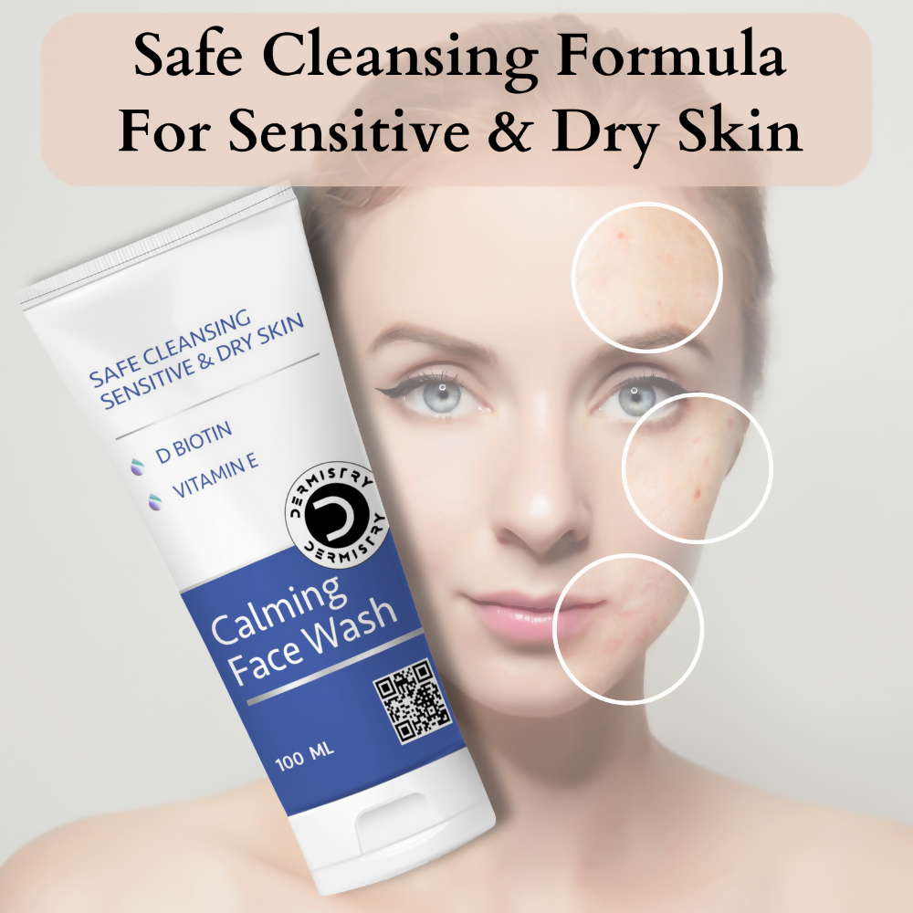 Dermistry Sensitive & Dry Skin Care Calming Soothing Face Wash Safe Cleansing D Biotin & Vitamin E - Distacart