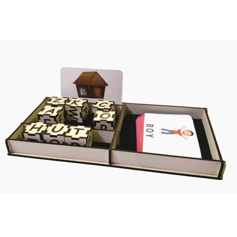 Kraftsman Wooden Spell Tutor Spelling Learning Game With Flash Cards | Educational Toys & Return Gift - Distacart