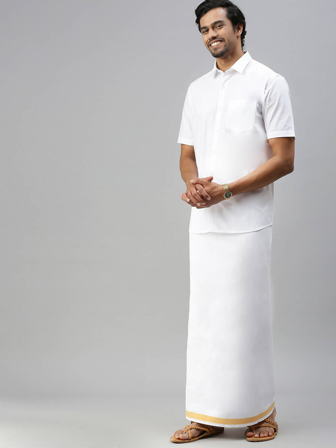 Ramraj Cotton Mens Half Sleeve Formal 100 % Cotton White Shirt - Distacart