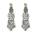 Thumbnail for Mominos Fashion Johar Kamal Oxidised Silver-Plated Brass Finish Temple Jewellery with Earrings For Women - Distacart