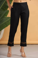 Thumbnail for Juniper Women Black Rayon Solid Slim Fit Pant/Slim Pant - Distacart