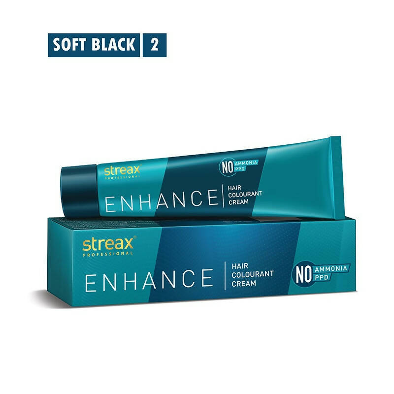 Streax Professional Enhance Hair Colourant - Soft Black 2 - Distacart