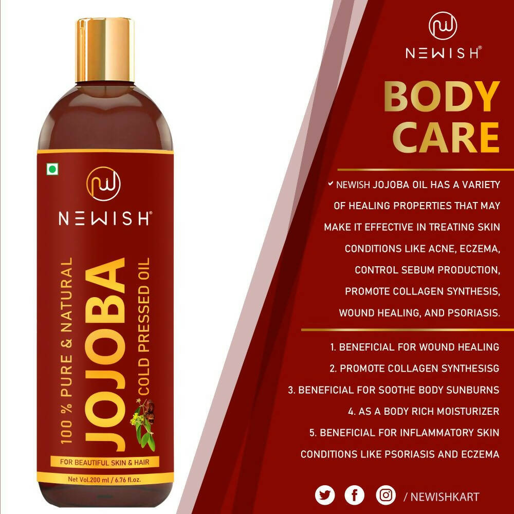 Newish Pure & Natural Jojoba Oil For Hair & Skin - Distacart