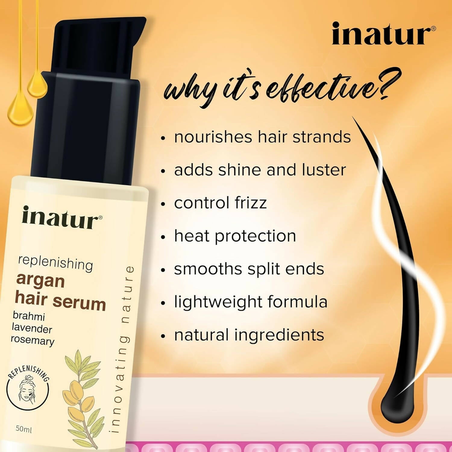 Inatur Argan Hair Serum - Distacart