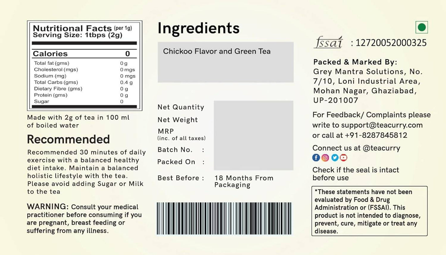 Teacurry Chikoo Green Tea Bags - Distacart