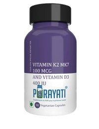 Thumbnail for Purayati Vitamin K2 MK7 100 mcg And Vitamin D3, 400 IU Capsules