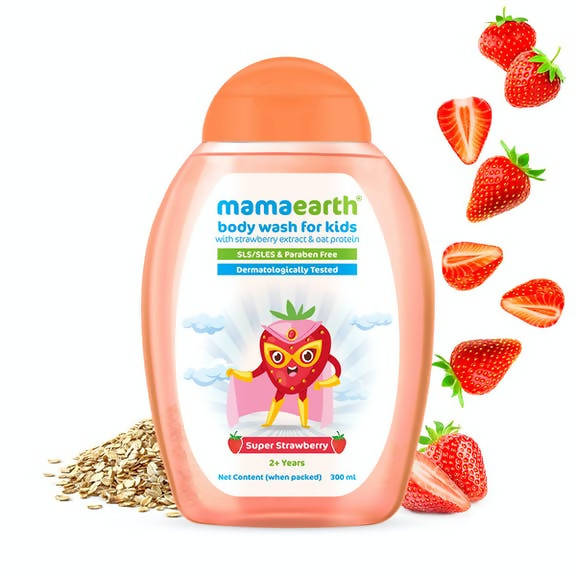 Mamaearth Super Strawberry Body Wash for Kids with Strawberry & Oat Protein - Distacart
