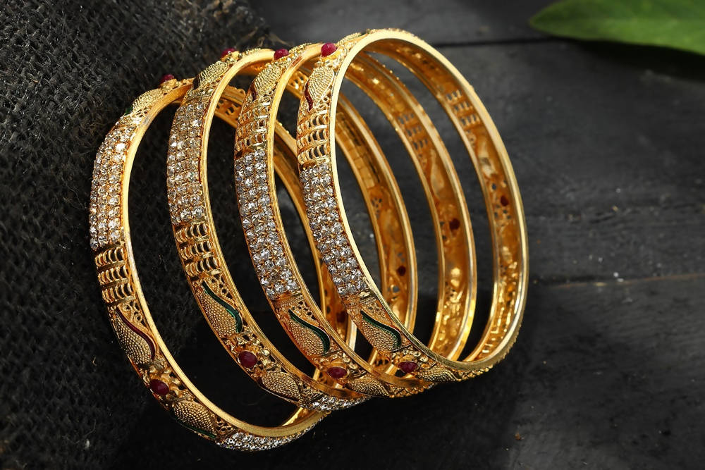 Mominos Fashion Kamal Johar AD Golden Bangles Set