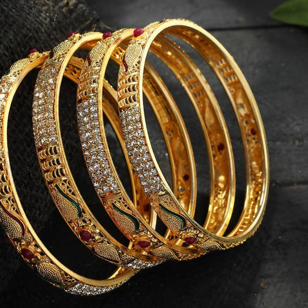 Mominos Fashion Kamal Johar AD Golden Bangles Set