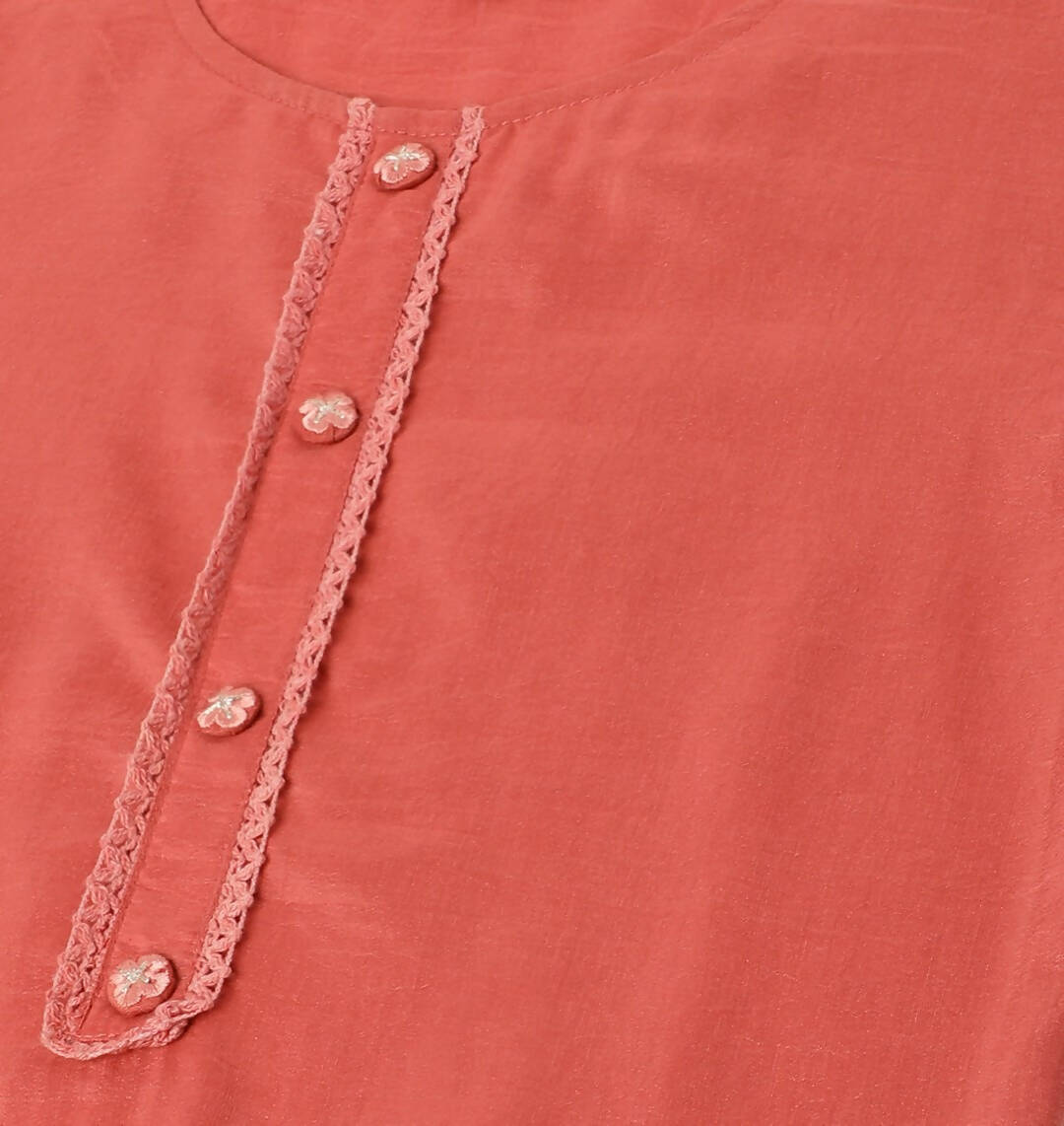 Orange Chinon Silk Embroidered Straight Kurta with Trouser & Dupatta - Salimar - Distacart