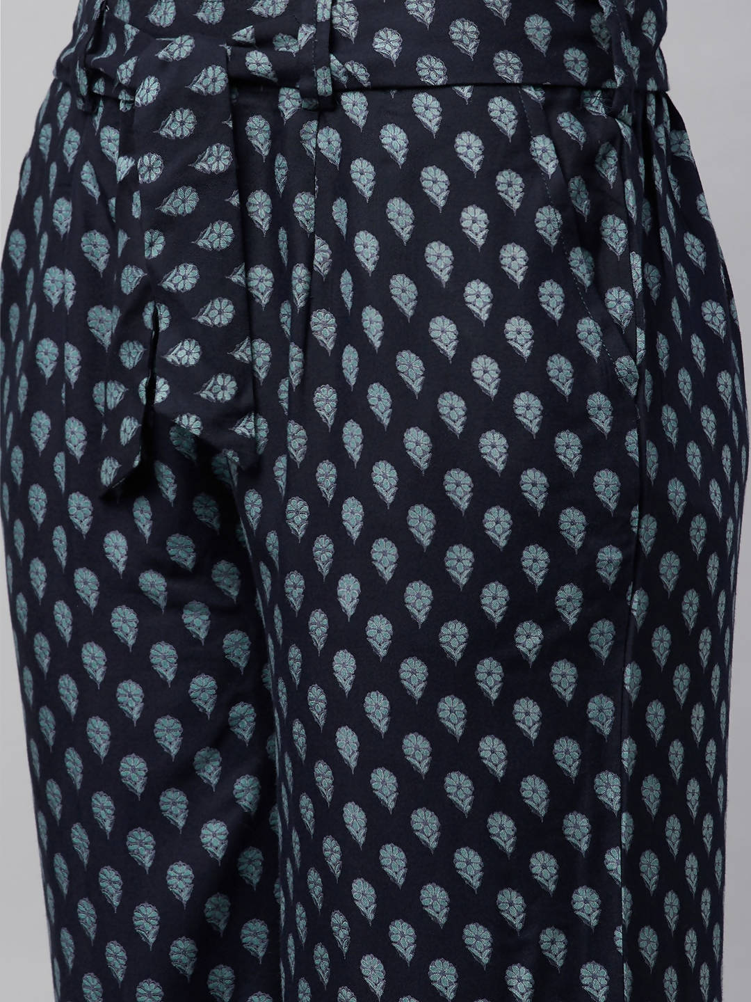 Myshka Women Blue Printed Top Palazzo Set - Distacart