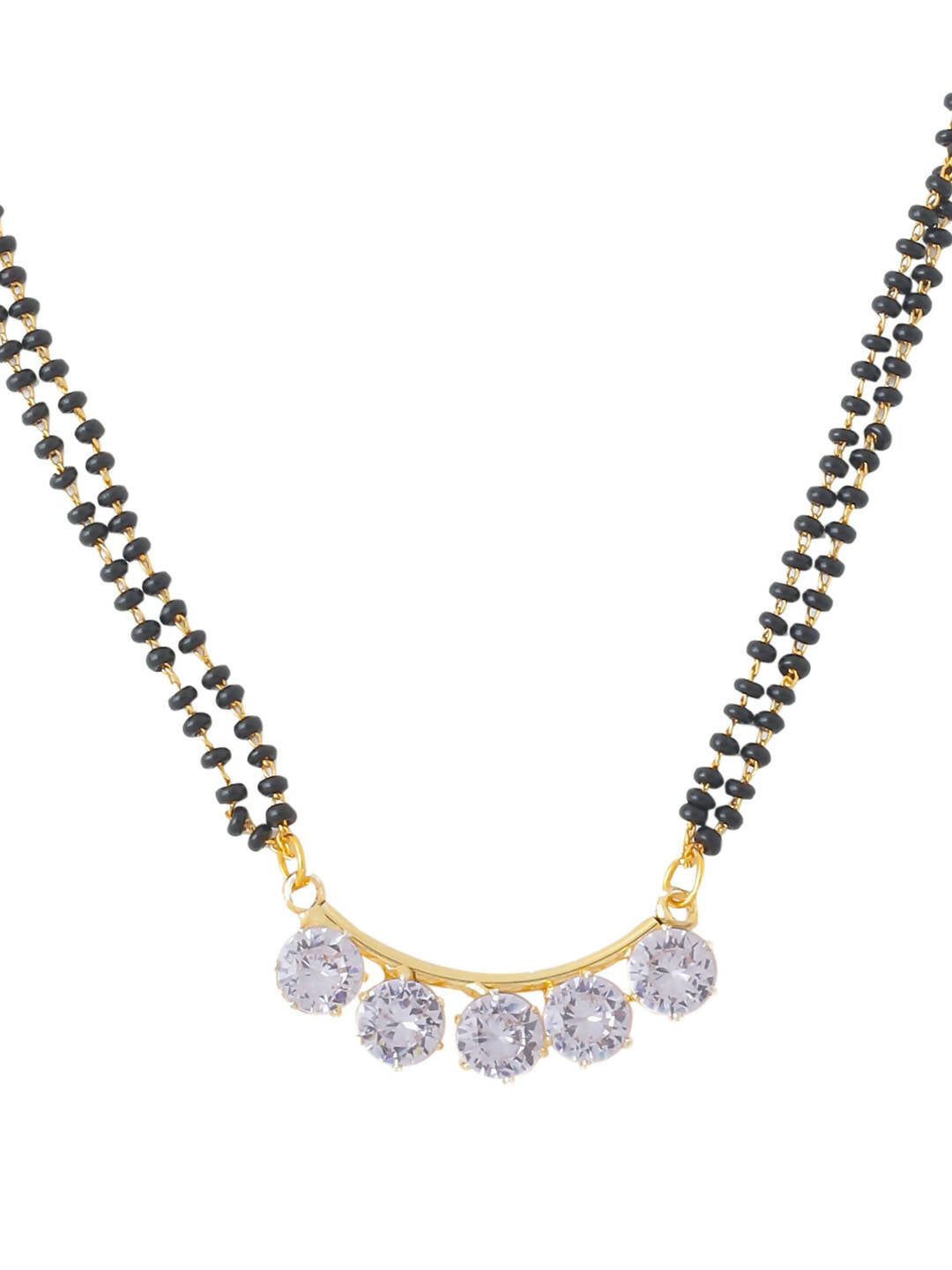 NVR Women Ethnic Gold-Plated Beaded Mangalsutra With Ad Stone - Distacart