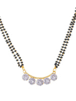 Thumbnail for NVR Women Ethnic Gold-Plated Beaded Mangalsutra With Ad Stone - Distacart