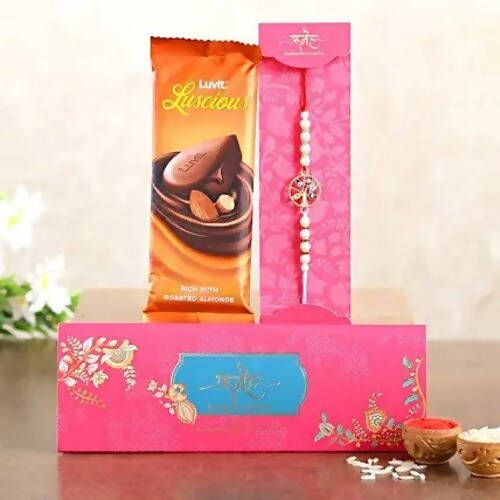 Evil Eye Rakhi & LuvIt Roasted Almonds Chocolate