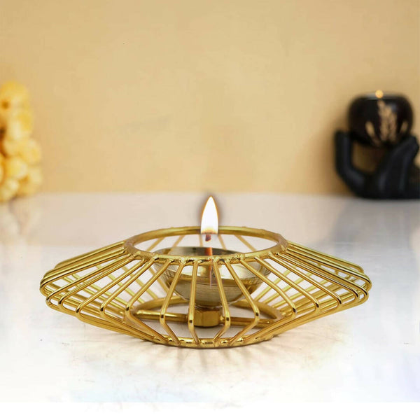 CraftVatika Gold-Toned Decorative Akhand Brass Diya - Distacart