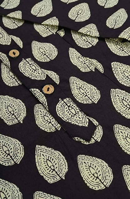 Janasya Men's Black Cotton Kurta - Distacart