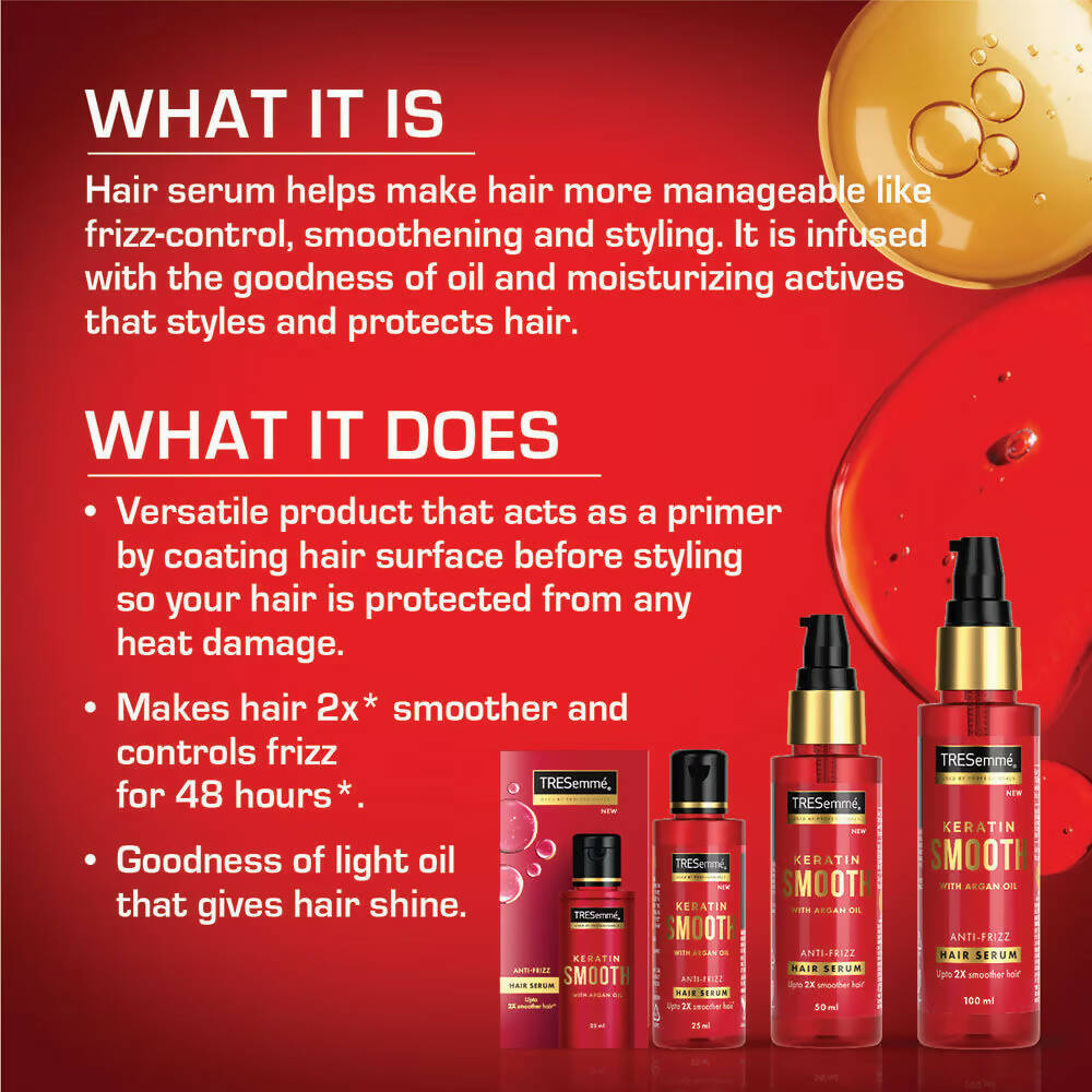 TRESemme Keratin Smooth Anti-Frizz Hair Serum With Argan Oil - Distacart