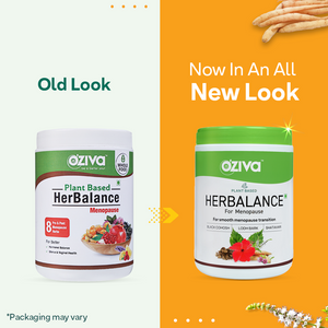 OZiva Plant Based HerBalance for Menopause Old Vs New Look