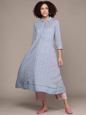 Ritu Kumar Women Blue Kurta - Distacart