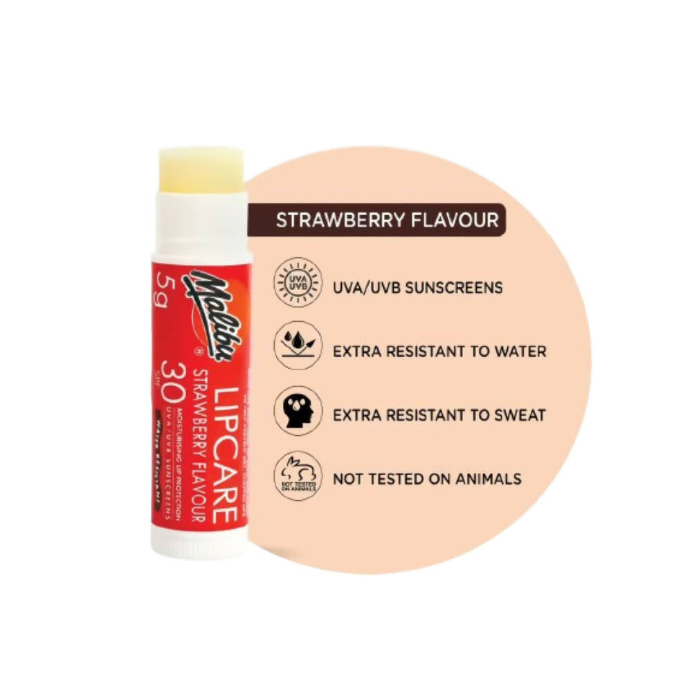 Malibu Strawberry Lip Balm SPF 30 Vegan - Distacart